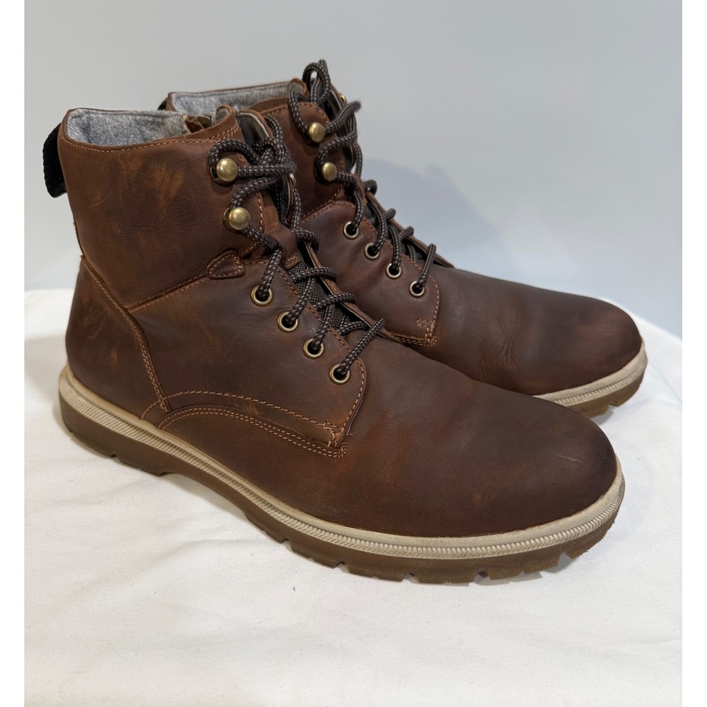 Florsheim Mens Gannon Brown Leather Insulated Side Zip Boots 13396-215 Size 10 M